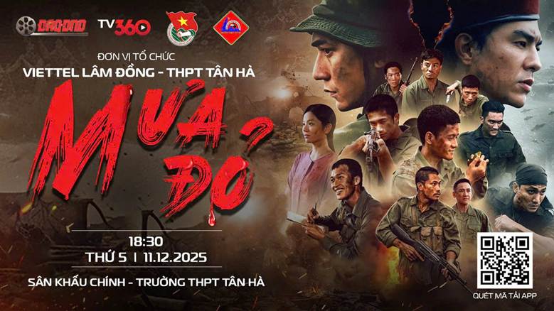 SỐNG LẠI HÀO KHÍ SỬ VIỆT: ĐÊM CHIẾU PHIM LỊCH SỬ "MƯA ĐỎ" TẠI THPT TÂN HÀ